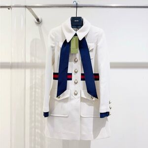 🚩steal authentic Gucci White and Blue Women's Coat